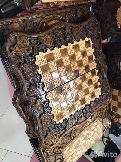 Шахматы нарды шашки 3в1 из дерева массив