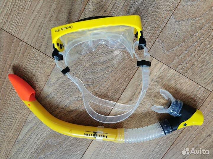 Маска для снорклинга с трубкой, шапочка