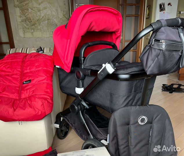 Коляска bugaboo fox 2 black с аксессуарами