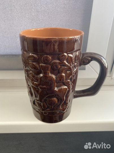 Кружка пивная глиняная