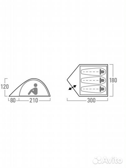 Палатка 3-местная Outventure Dome 3