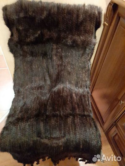 Палантин новый вязаный норковый