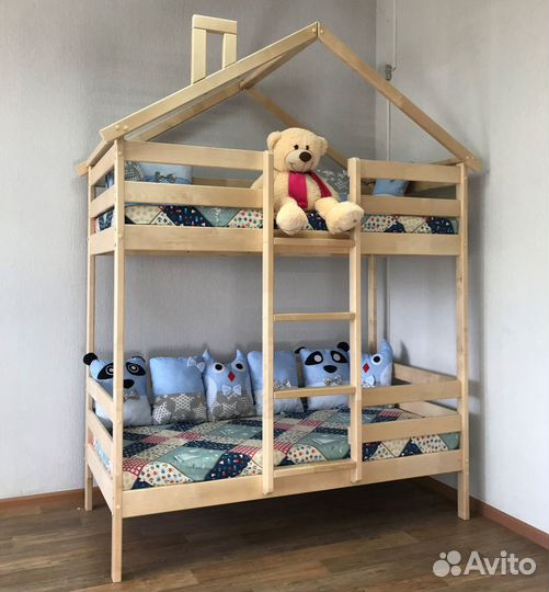 Двухъярусная кровать из березы