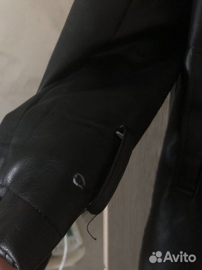 Кожаный плащ женский