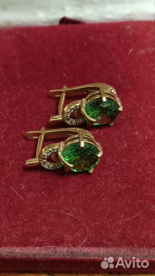 Серьги позолоченные