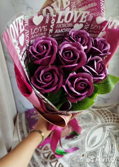 Букет из мыльных роз