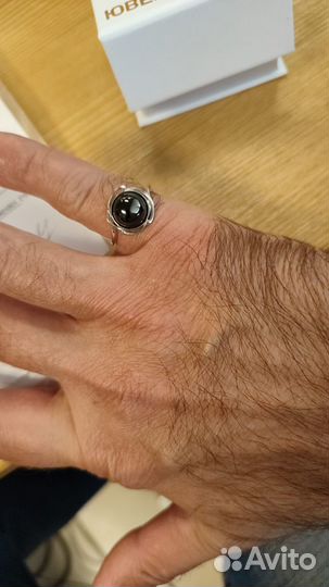 Очаровательное серебрян. кольцо с натур. Гематитом