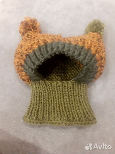 Шапка с ушками для собак мелких пород