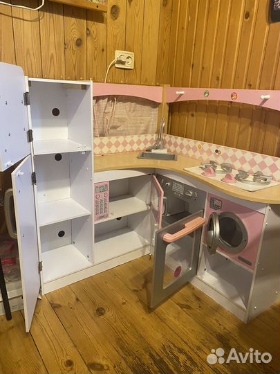 Детская кухня деревянная угловая kidkraft