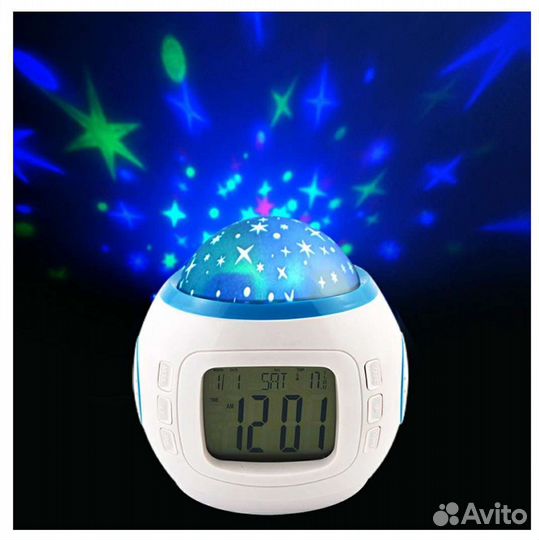 Музыкальный будильник проектор Звездное небо