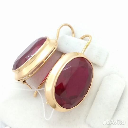 Серьги / 13,82г / Золото583 / корунд синтетический