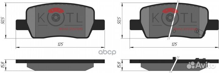 Колодки тормозные дисковые задние к-т 67kt kotl