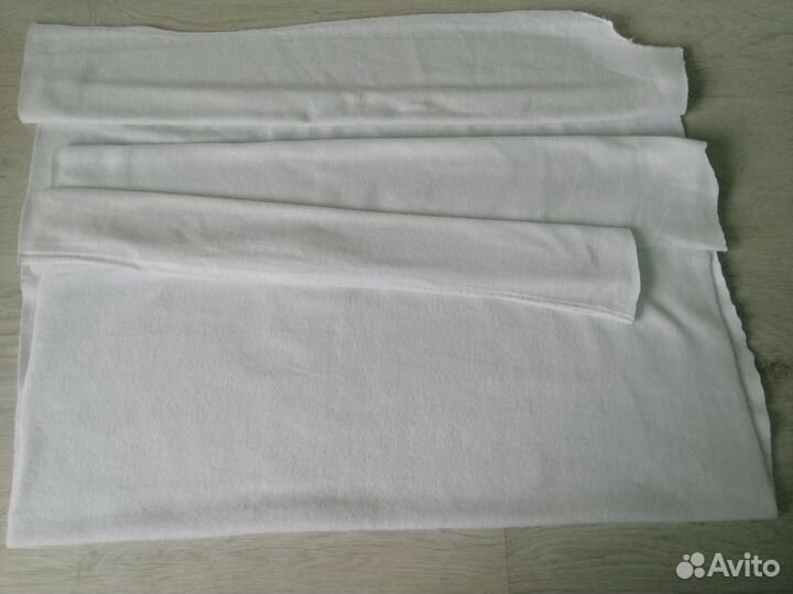 Ткань отрез флис белый