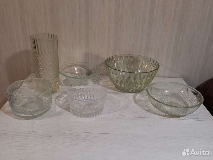 Конфетница салатница вазочка стекло СССР