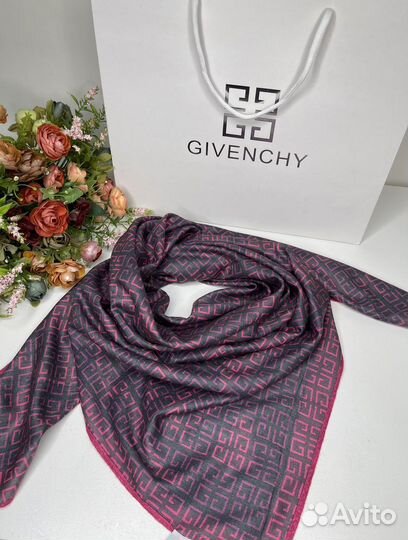 Двусторонний платок givenchy черно-розовый