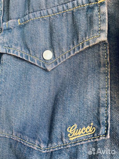 Сорочка рубашка джинсовая Gucci denim xl