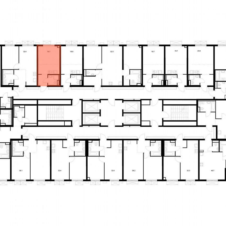 Квартира-студия, 19,7 м², 18/22 эт.