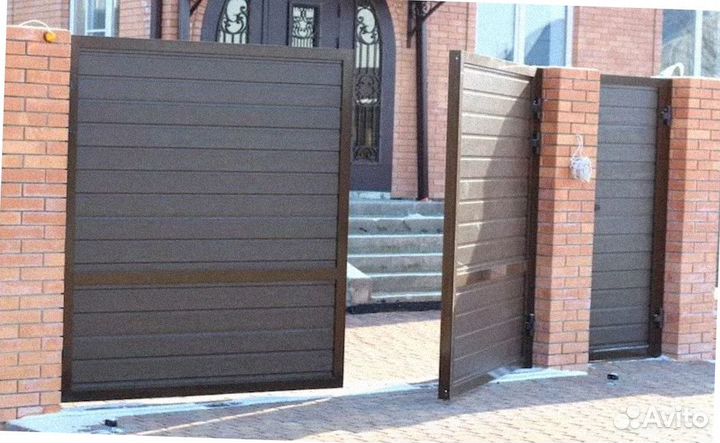 Ворота распашные алюминиевые