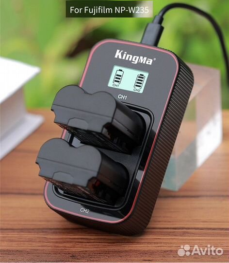 2 аккумулятора Fuji NP-W235 +зарядка Kingma