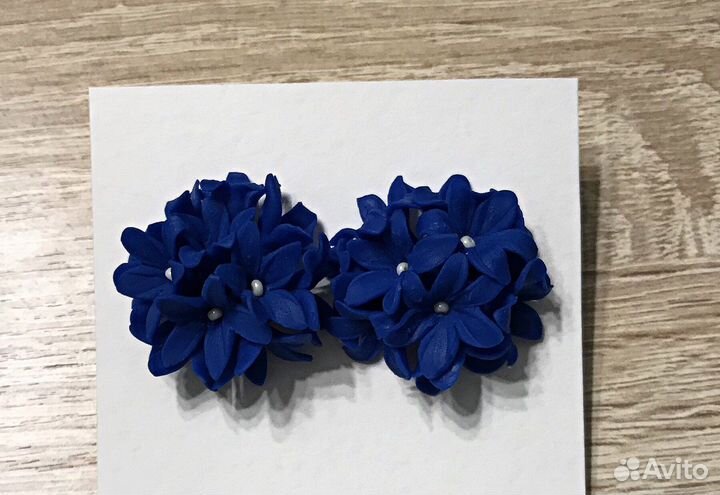 Серьги васильки