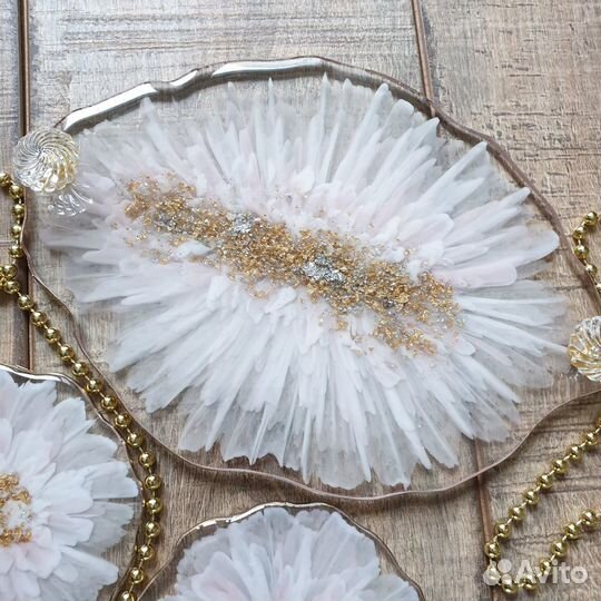 Поднос, ручная работа, эпоксидная смола