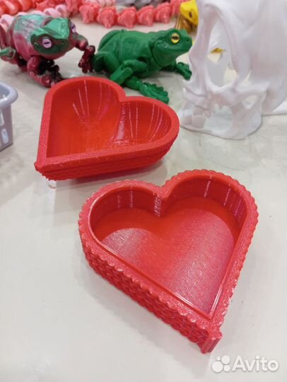 Шкатулка Вязаное сердце большая