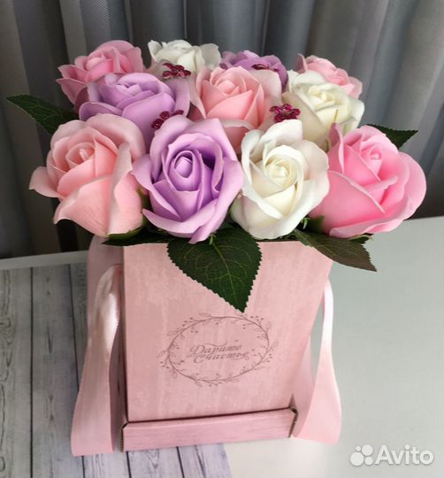 Букет роз из мыла «нежный»