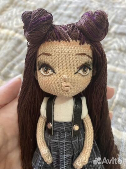 Кукла вязаная, японская школьница