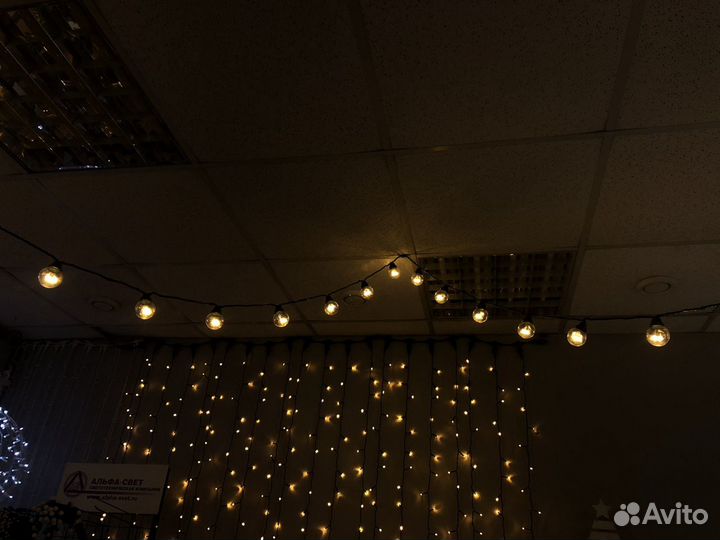 Уличная Ретро гирлянда 10м с лампами