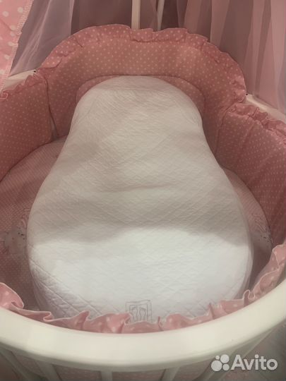Кроватка трансформер круг/овал кокон качеля