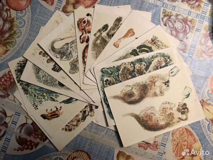 Продам набор открыток «про зверят» 1979 год