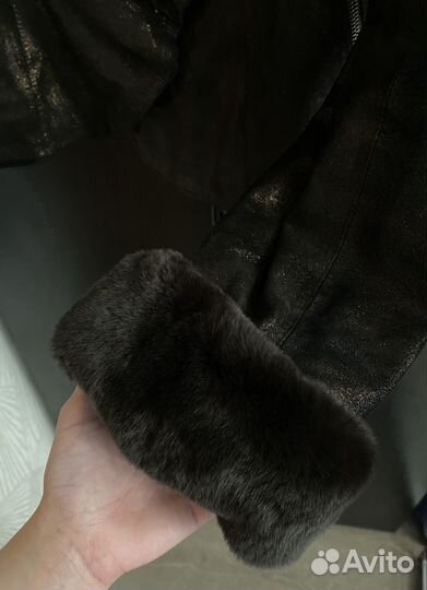 Куртка с натуральным мехом демисезонная р. 50-52