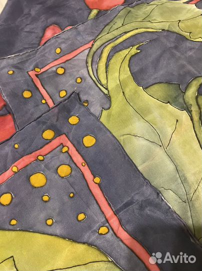 Платок шелк ручная роспись