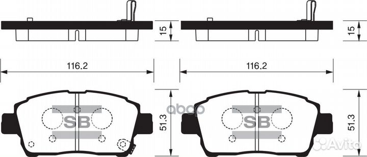 Колодки тормозные передние SP1232 SP1232 Sangsi