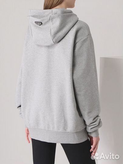 Худи хлопковое с принтом Philipp Plein