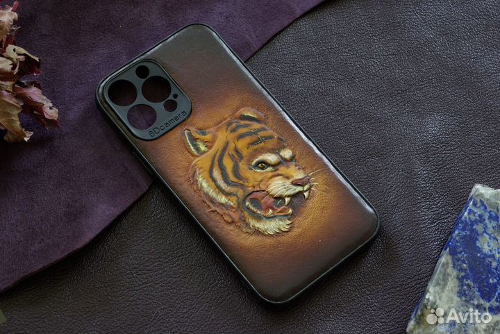 Чехол телефона iPhone 11, 12, 13. Кожа. Handmade