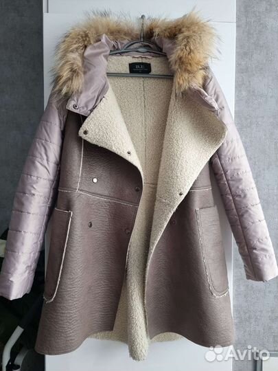 Дубленка женская демисезонная куртка еврозима 46