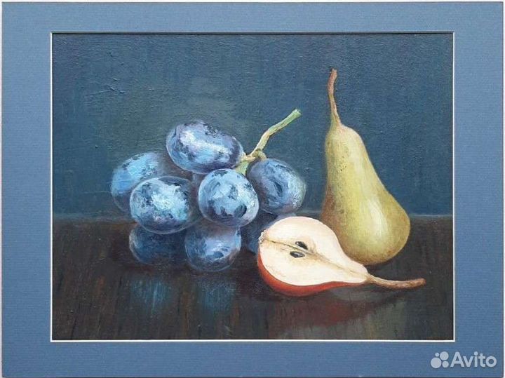 Картина Натюрморт с виноградом и грушами маслом