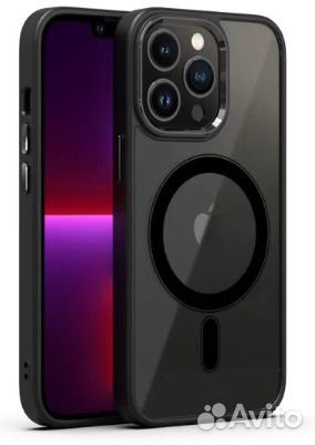 Чехол iPhone 13 Pro Max, с магнитом, черный