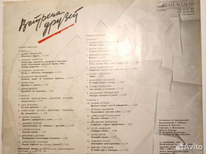 Встреча друзей. Клубу Восток 25 лет. 2 пластинки