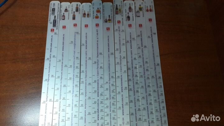 Мерные линейки для алкоголя