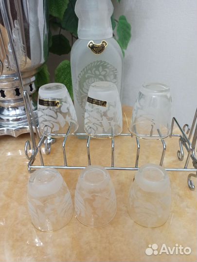 Бутылка штоф с о стопками crisso hand cut U.S.S.R