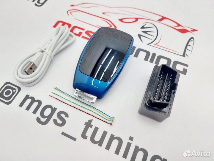 Смарт ключ Chevrolet дизайн Mercedes синий