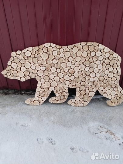 Панно из спилов можевельника для бани