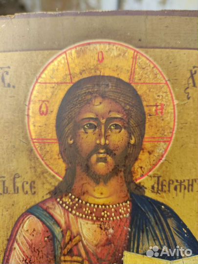 Старинная икона Господь Вседержитель 19 век