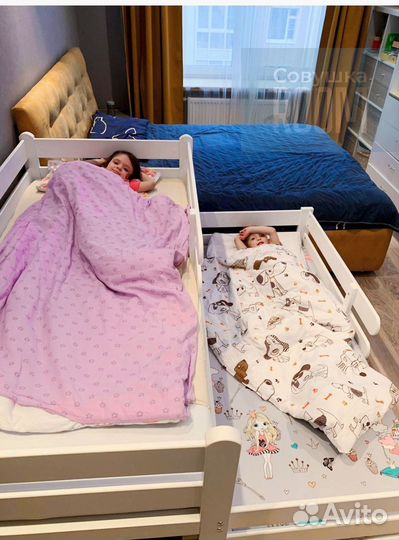 Двухъярусная Кровать из бука выдвижная