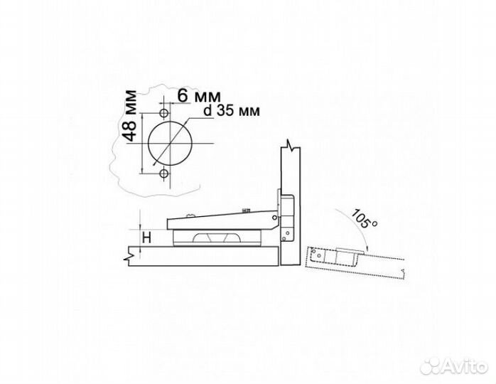 Петля накладная с доводчиком