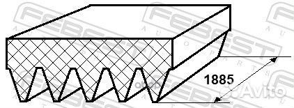Ремень поликлиновой 5 клинов 881275L1885 Febest