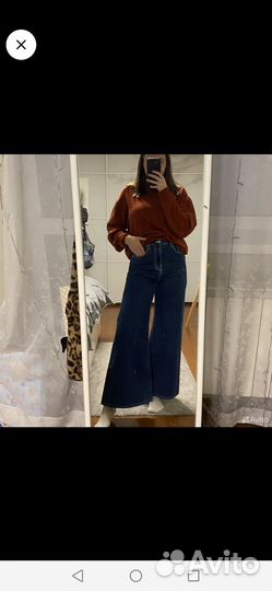 Джинсы широкие клешь zara