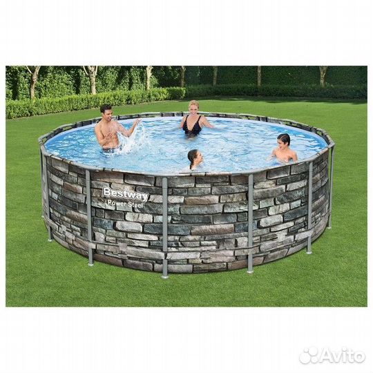 Бассейн каркасный круглый фильтр-насос, лестница